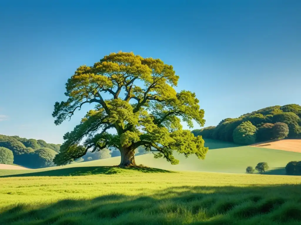 Inversión alternativa Escuela Austriaca: Imagen 8K detallada de un paisaje sereno con colinas verdes y un cielo azul