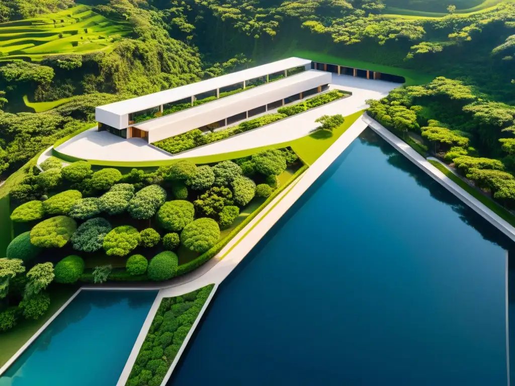 Atractiva Zona Económica Especial en Asia, con arquitectura moderna y paisaje verde, evocando innovación y desarrollo económico