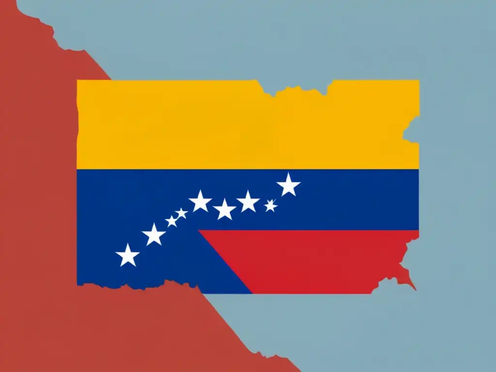 Bandera de Venezuela ondeando con colores vibrantes, símbolo de la devastación causada por la hiperinflación