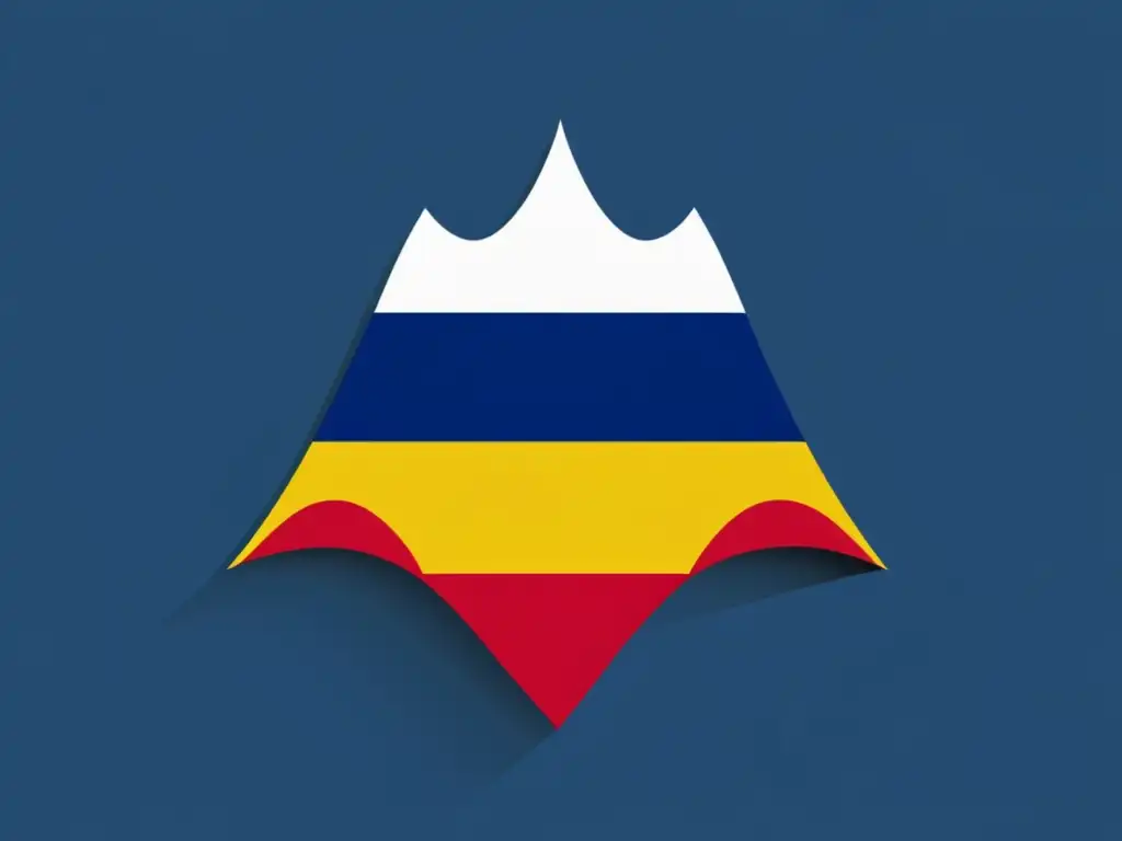 Bandera de Colombia con influencia de la Escuela Austriaca Economía Colombia, montañas de fondo