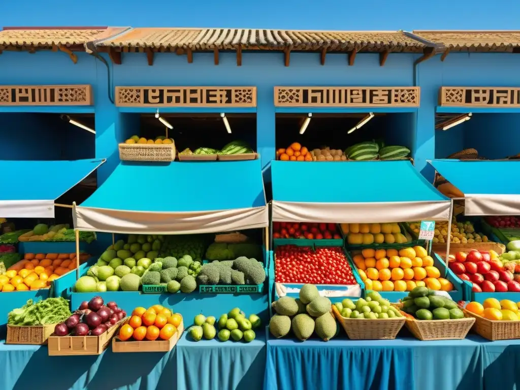 Un bullicioso mercado lleno de colores y vida, con vendedores y compradores disfrutando de la libertad de elección