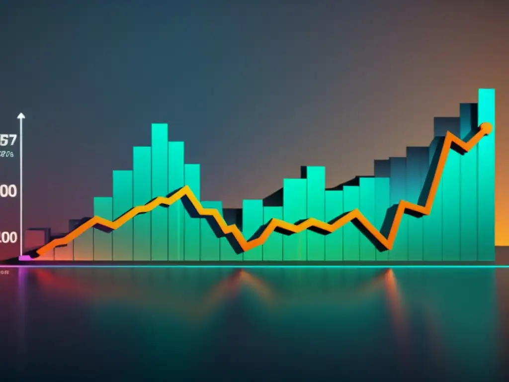 Gráfico financiero 8k: Fluctuaciones e intereses Compleja y detallada gráfica financiera en 8k, con fluctuaciones e intereses