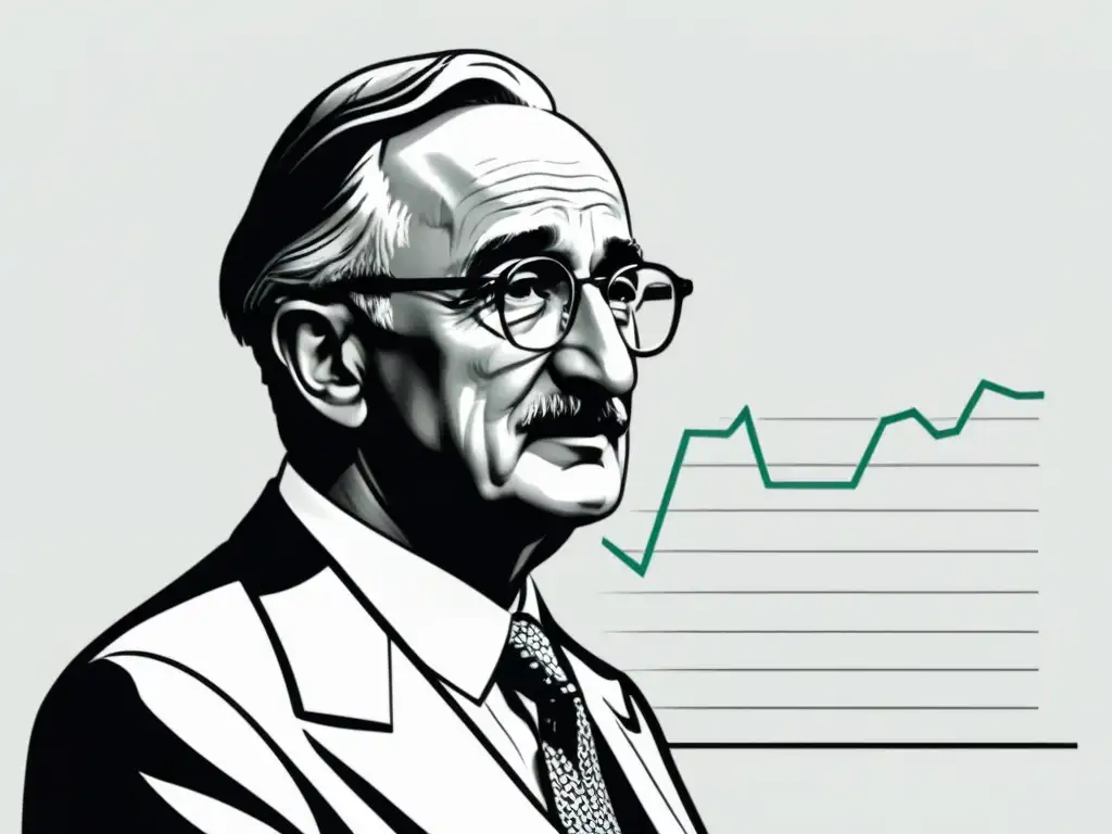 Friedrich Hayek impartiendo una conferencia sobre ciclos económicos, con expresión intensa