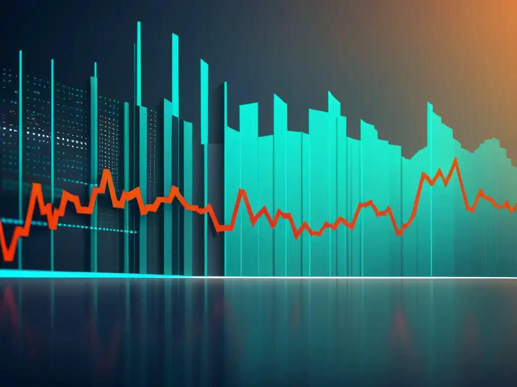 Gráfico de trading detallado y preciso: Menger en acción Detallada imagen del mercado de valores con intrincados patrones y fluctuaciones, reflejando técnicas de inversión en especulación