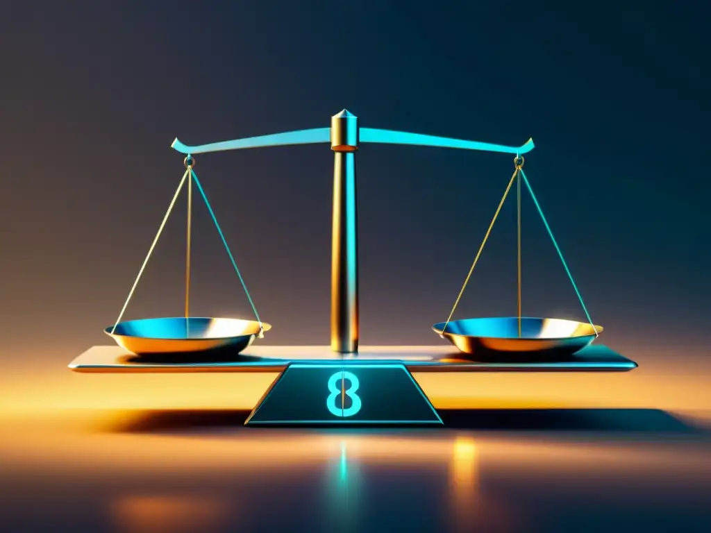 Escala perfectamente equilibrada: stablecoin vs activos volátiles Detalle en escala con stablecoin y activos financieros volátiles