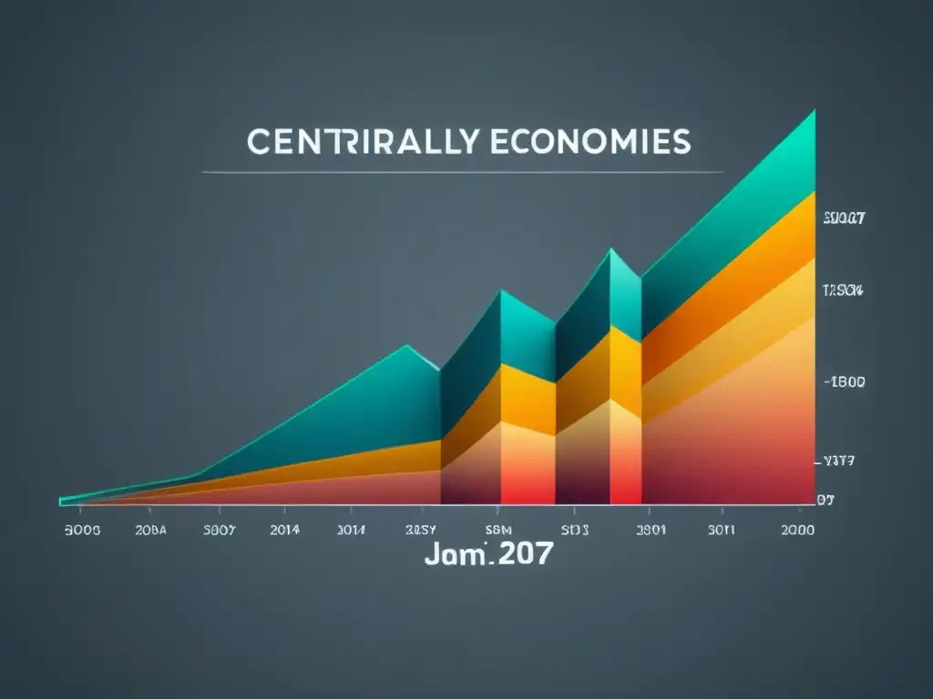 Detalle 8k de gráfico minimalista de economías planificación central, con elegante representación de la paradoja económica