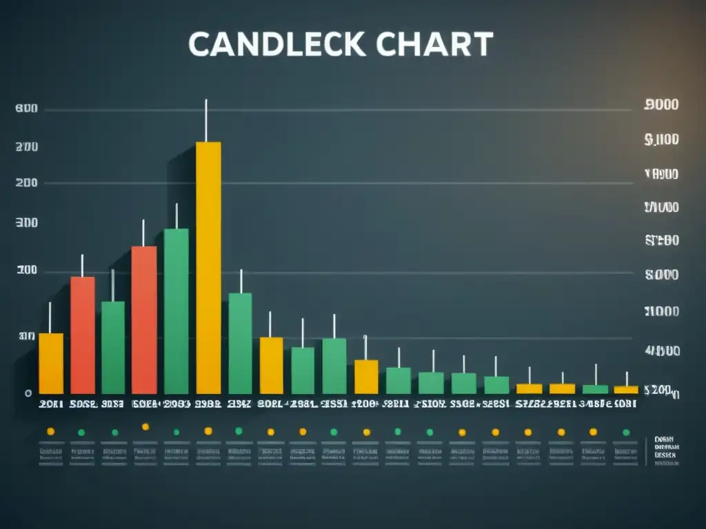 Gráfico de velas de bolsa en 8k: detalle y precisión Detalle ultra de gráfico de velas con movimientos de precios, evocando técnicas de inversión en especulación