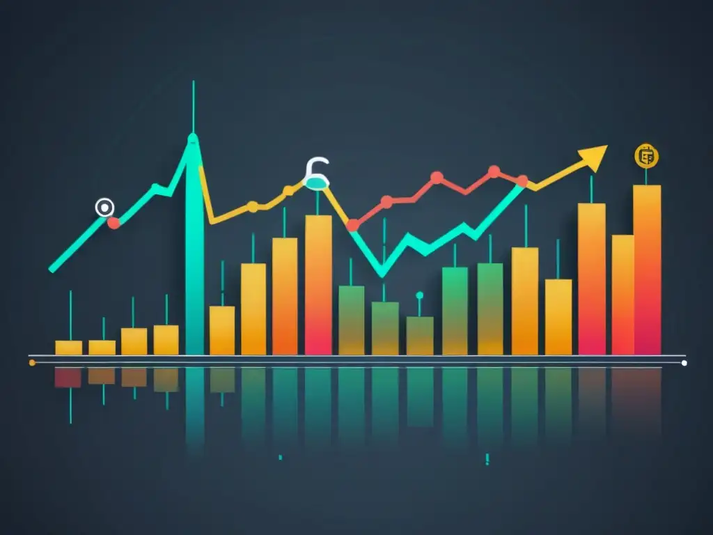 Un diagrama de velas minimalista que simboliza el trading de criptomonedas