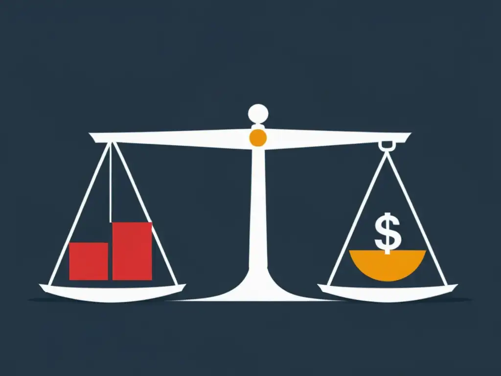 Ilustración digital minimalista: análisis del riesgo en Escuela Austriaca vs