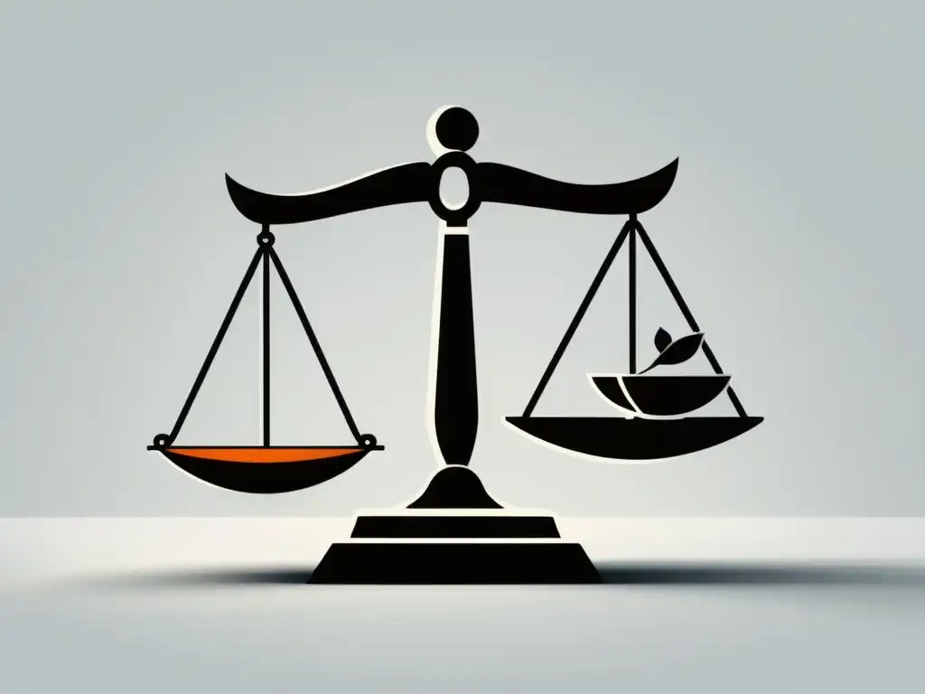 Equilibrio de valoración: errores comunes vs Una ilustración digital minimalista de una balanza representando la valoración de empresas desde la perspectiva austriaca, equilibrando errores comunes con los principios de la Escuela Austriaca de economía