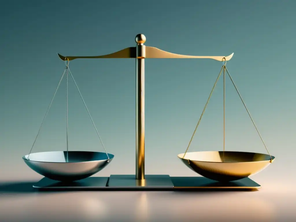 Equilibrio riesgo-responsabilidad en la economía austriaca Dilema de seguros en economía austriaca: equilibrio entre riesgo y responsabilidad en ilustración minimalista de una balanza