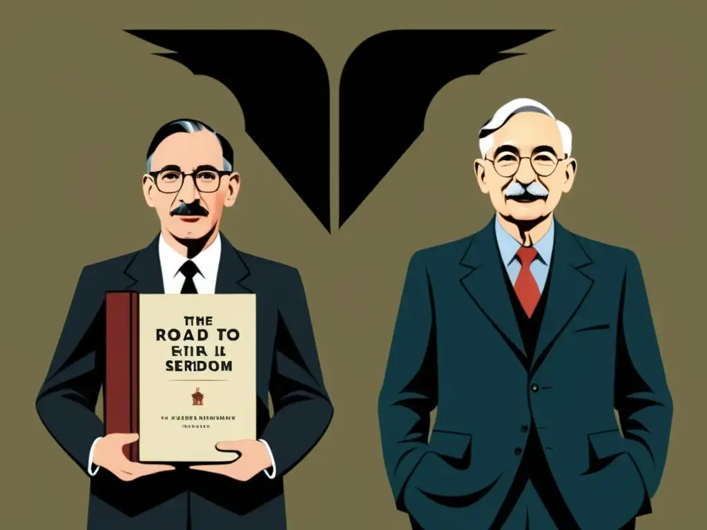 Un duelo de titanes en la balanza de ciclos económicos: Hayek y Keynes, opuestos pero equilibrados, con sus teorías en mano