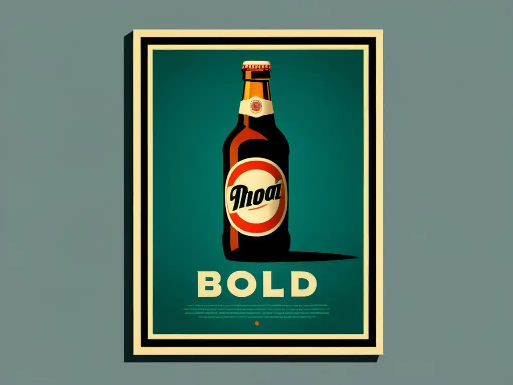 Una elegante publicidad vintage con tipografía audaz y diseño minimalista, evocando encanto nostálgico y sofisticación atemporal