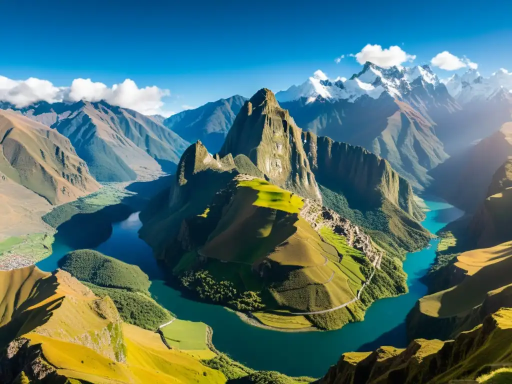 Espectacular vista de impacto Escuela Austriaca Perú en los majestuosos Andes peruanos, con picos nevados y valles verdes