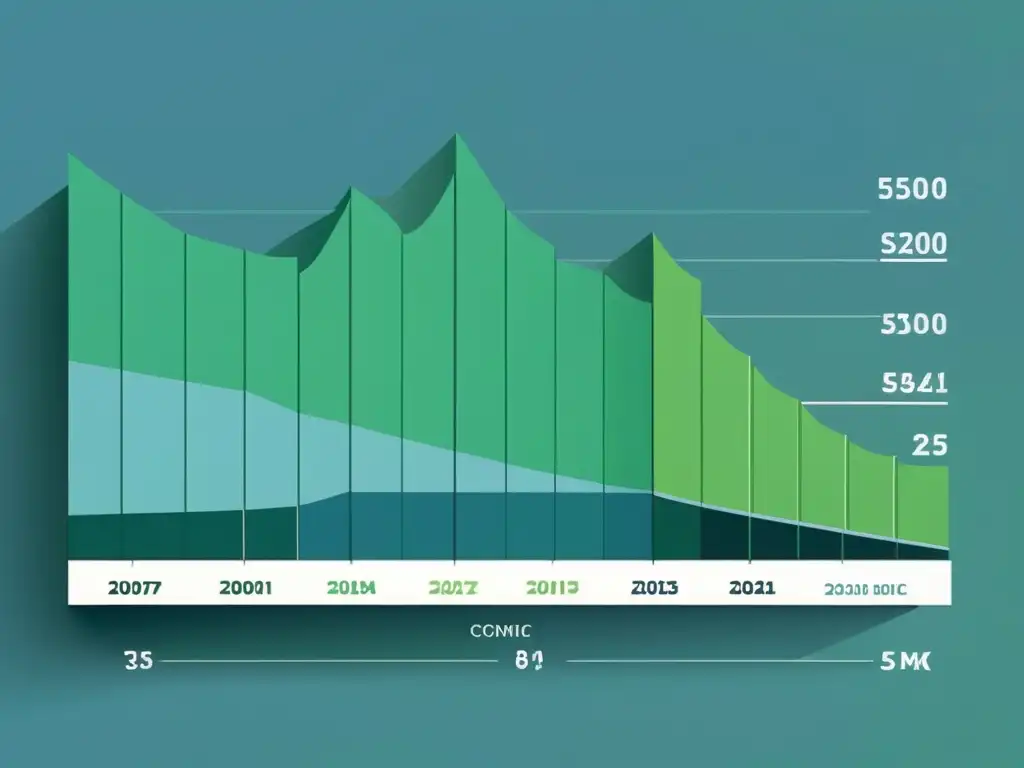 Gráfica estilizada de tendencias económicas en tonos calmados