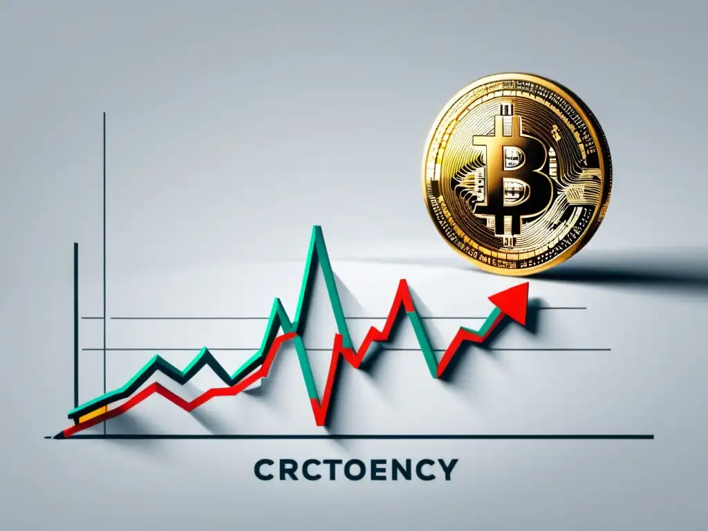 Gráfico de criptomonedas con tendencia alcista en fondo blanco