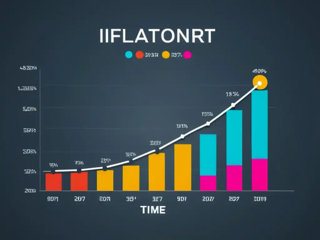 Gráfico de líneas con fluctuaciones de inflación y deflación a lo largo del tiempo