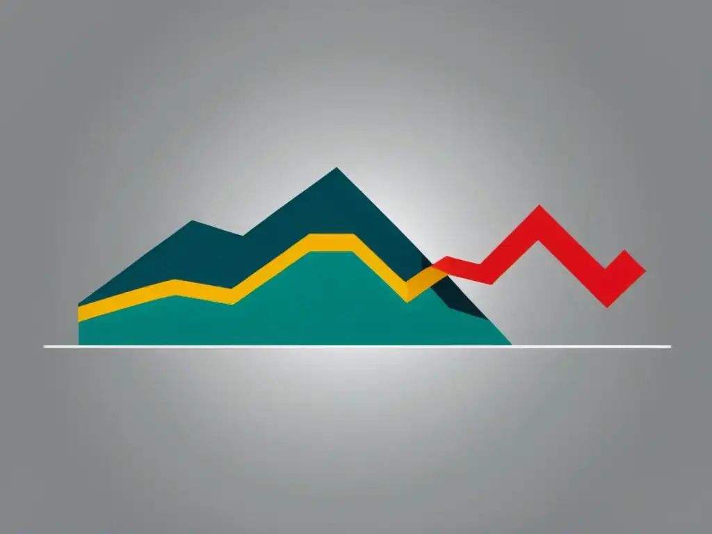 Gráfico de alta resolución con líneas representando las perspectivas austriaca y keynesiana en análisis psicología mercado escuela austriaca