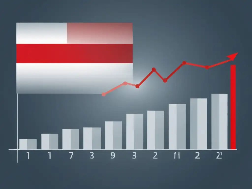 Gráfico del mercado de valores con la bandera de Austria, evocando precisión y sofisticación