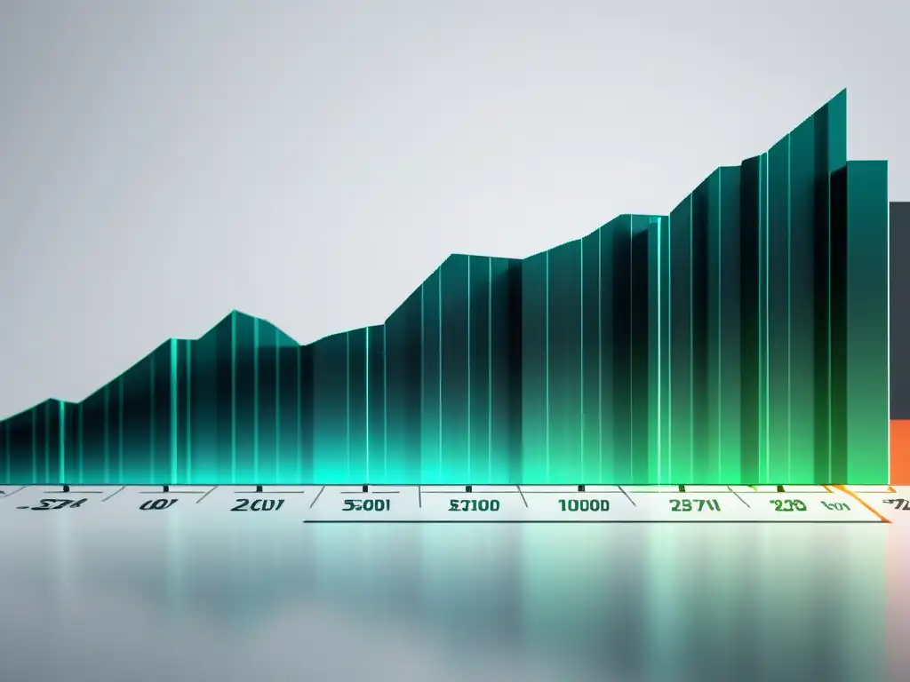 Gráfico del mercado de valores con diseño minimalista y colores sutiles