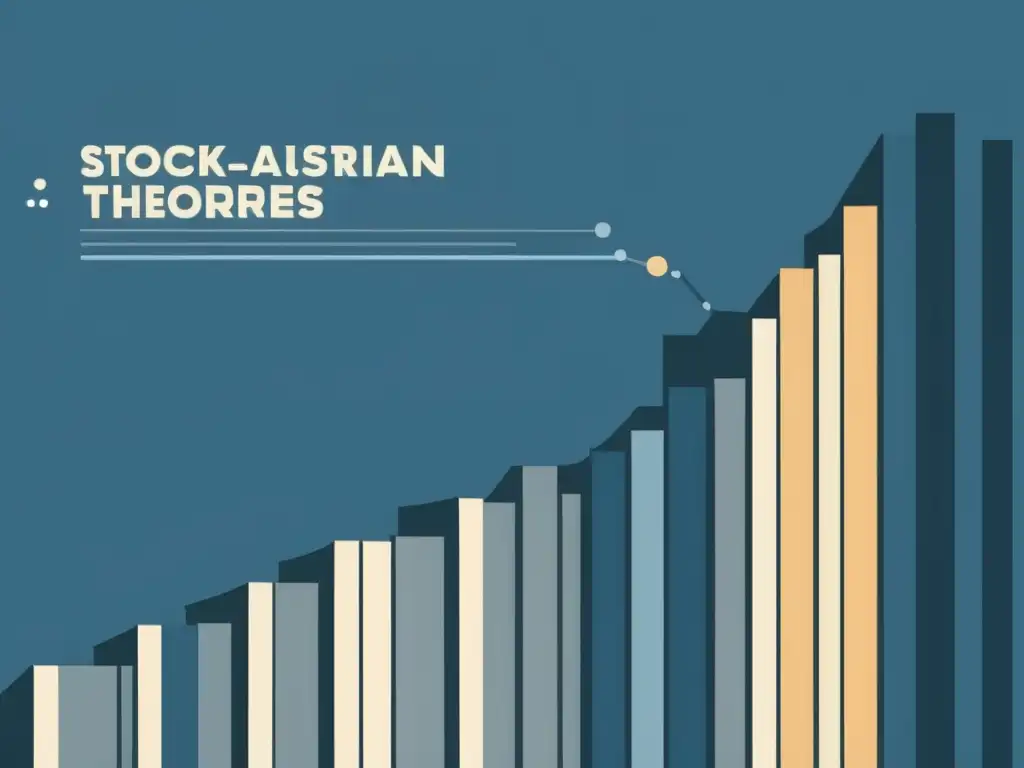 Gráfico de mercado de valores con teorías económicas de la Escuela Austriaca y herramientas de análisis fundamental