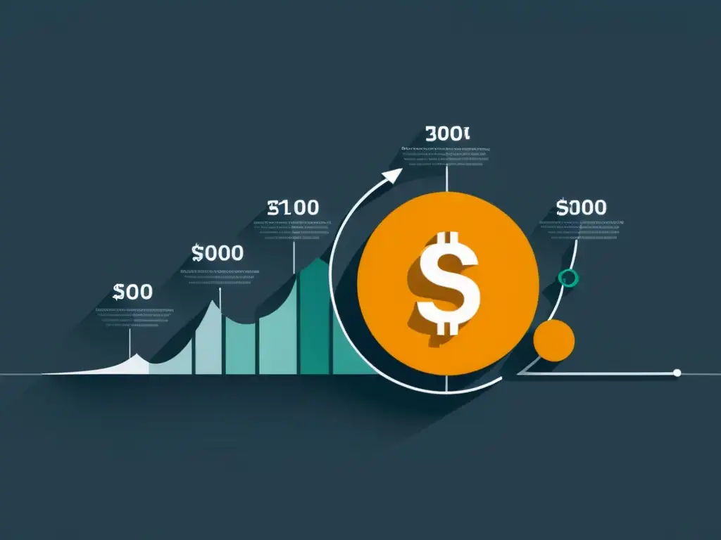 Gráfico minimalista de ciclo económico con Teoría Monetaria Austriaca Dinero Crédito, transmitiendo precisión y profesionalismo en líneas modernas