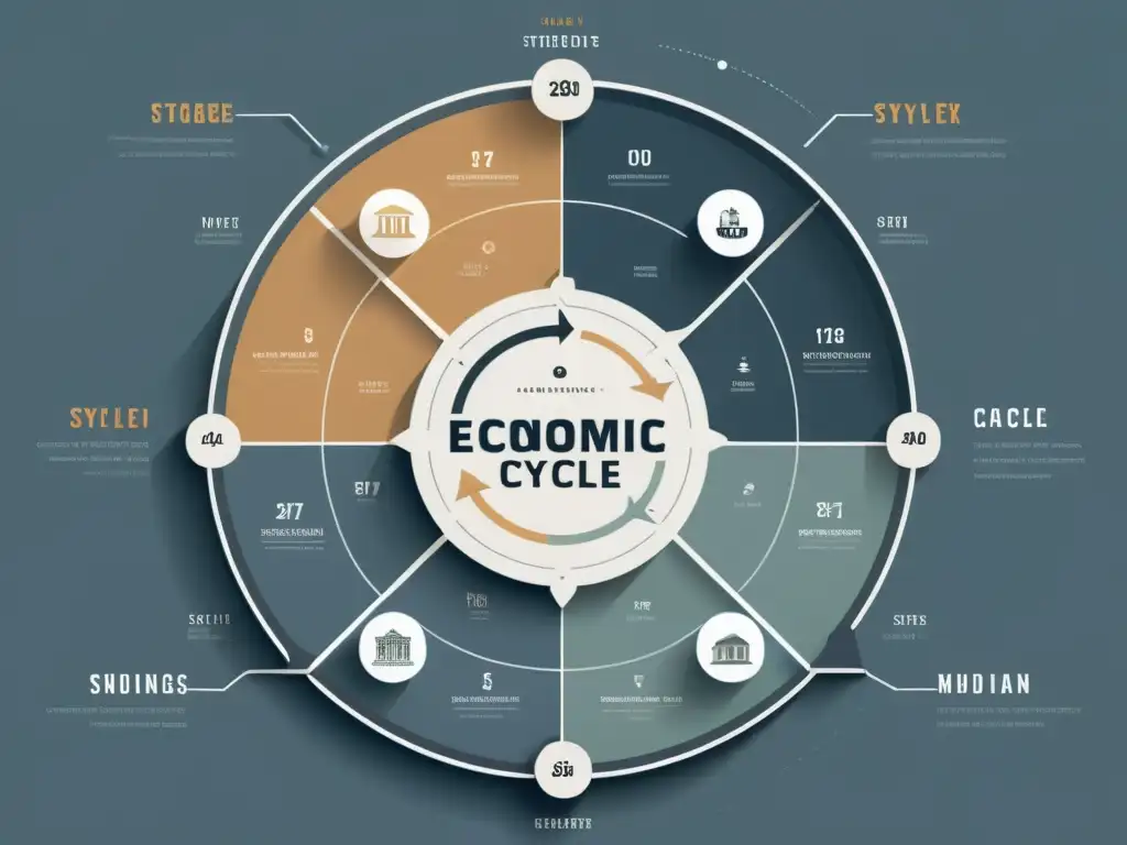 Un gráfico minimalista detallado de la Teoría del Ciclo Económico de Hayek