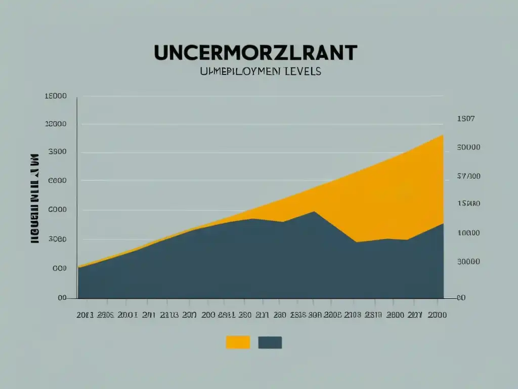 Gráfico de correlación: descentralización e inflación Gráfico minimalista de alta resolución que muestra la correlación entre descentralización, inflación y desempleo