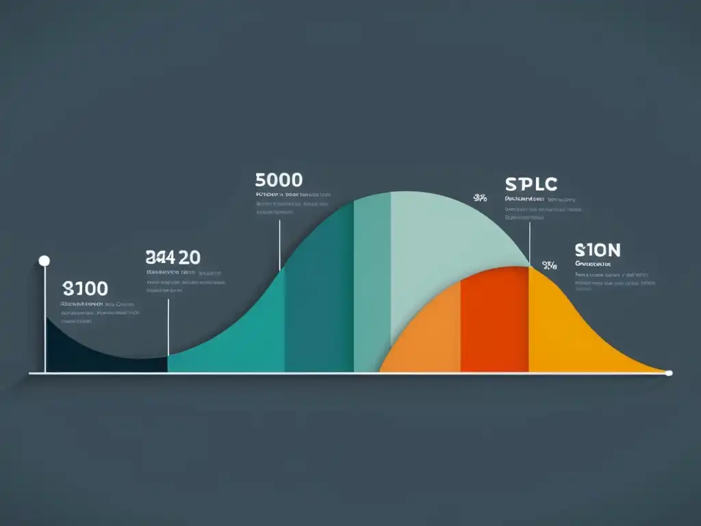 Gráfico minimalista de la Teoría del Ciclo Económico Escuela Austriaca en 8k, con líneas elegantes y esquema de color moderno