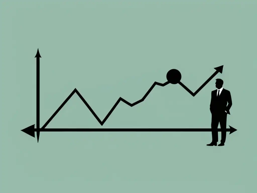 Dos gráficos de líneas minimalistas representan las teorías económicas de Hayek y la Escuela de Chicago