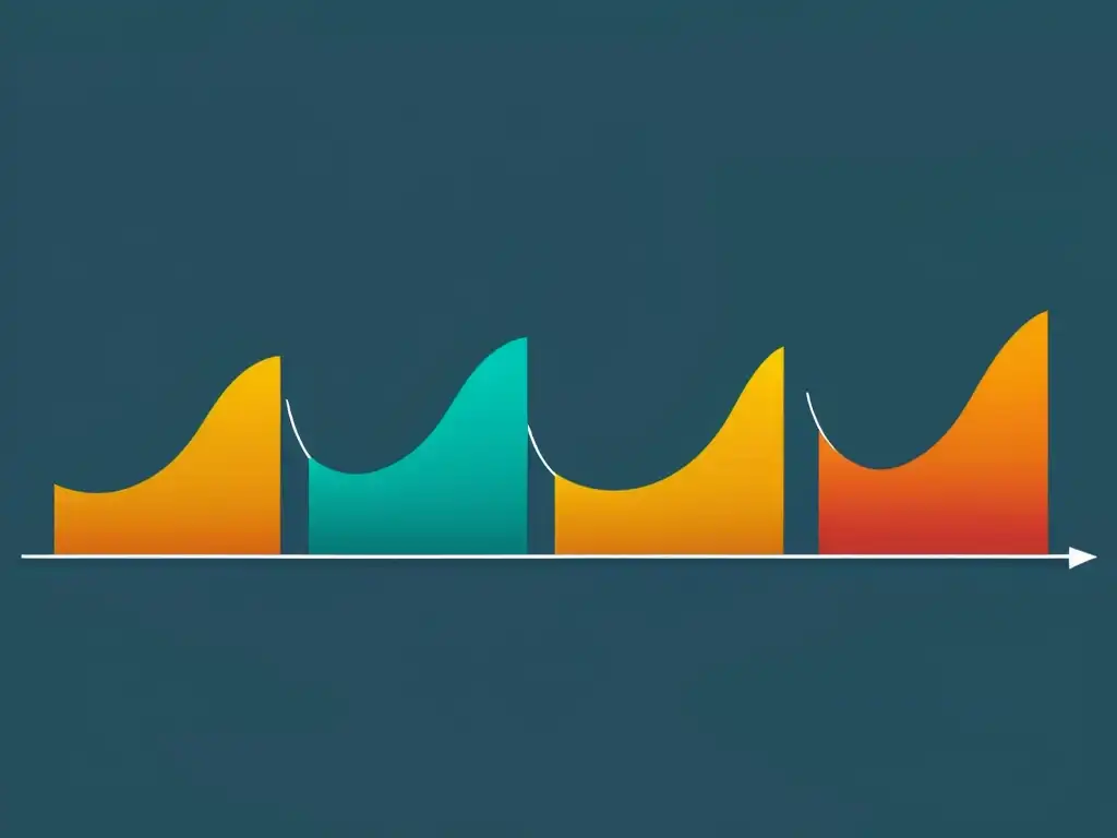 Una ilustración minimalista de un ciclo económico estilizado que representa la Teoría del Ciclo Económico Austriaca