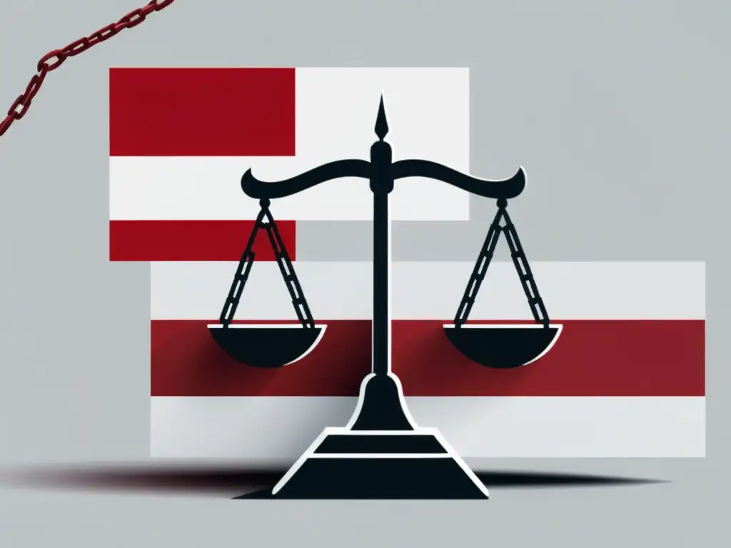 Equilibrio financiero: bandera austriaca y deuda pública Una ilustración minimalista y detallada de una balanza con la bandera austriaca y la deuda pública, mostrando un delicado equilibrio
