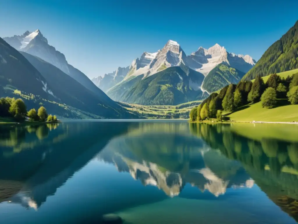Alpes austriacos: serenidad y belleza natural Imagen cristalina de los Alpes austriacos en un día despejado