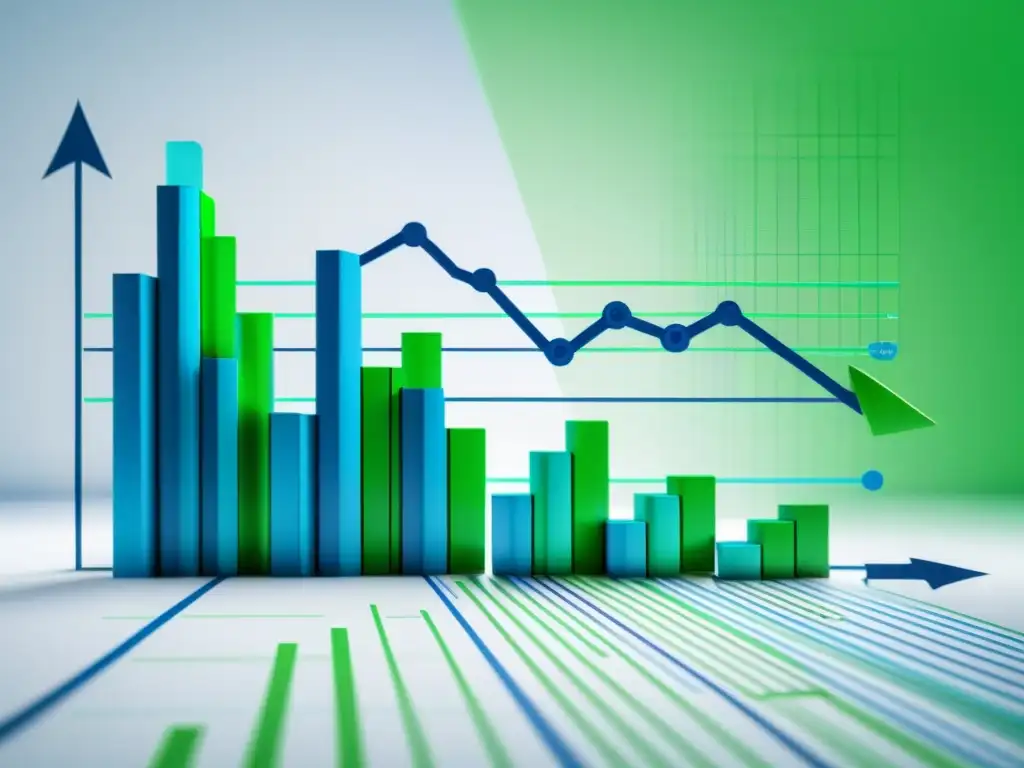 Imagen ultradetallada de gráfico bursátil en 8k, con colores vibrantes que representan éxito financiero