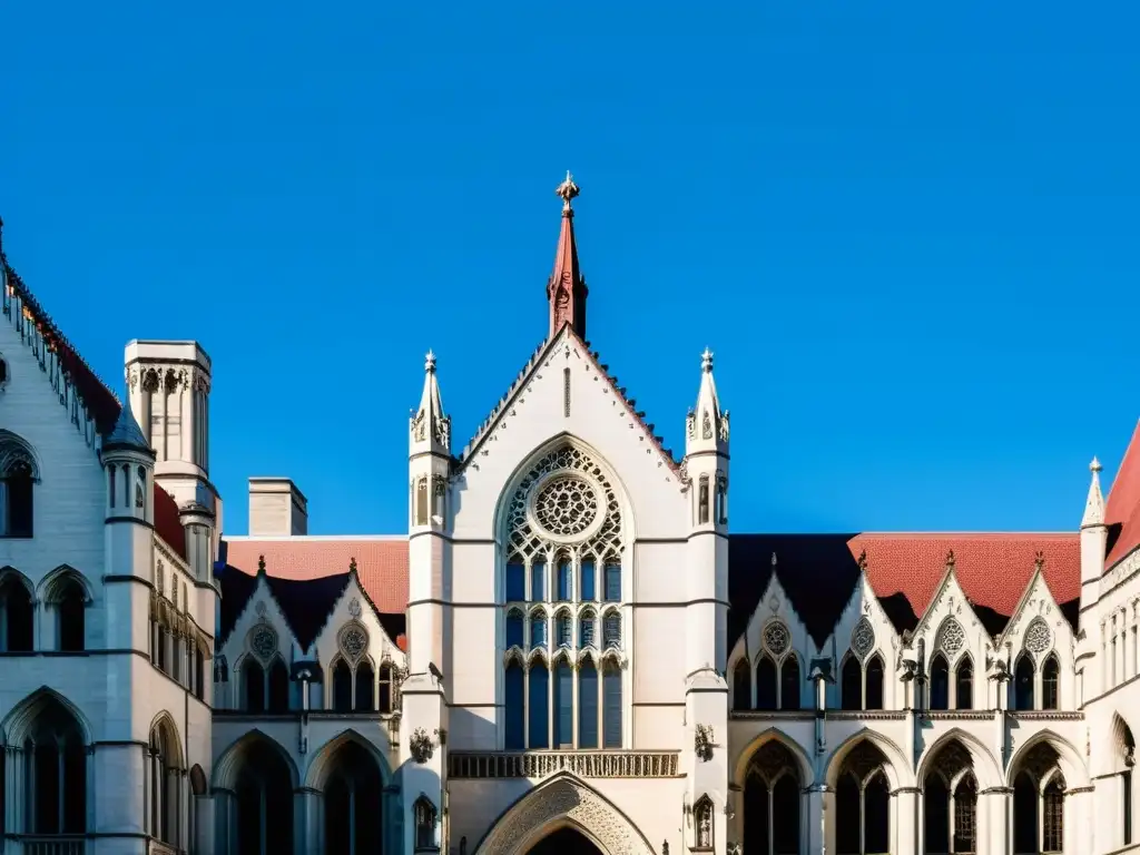 Imponente arquitectura gótica de la Universidad de Chicago con cielo azul