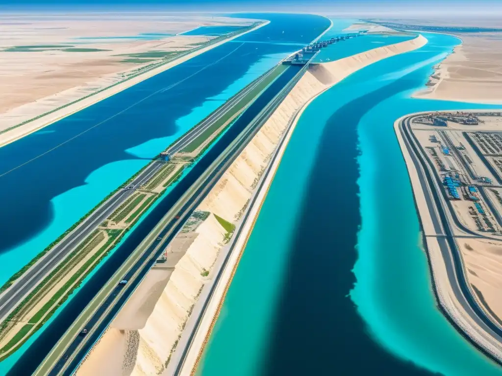 Una impresionante imagen en 8k del Canal de Suez, muestra la vitalidad del tráfico marítimo y la importancia histórica