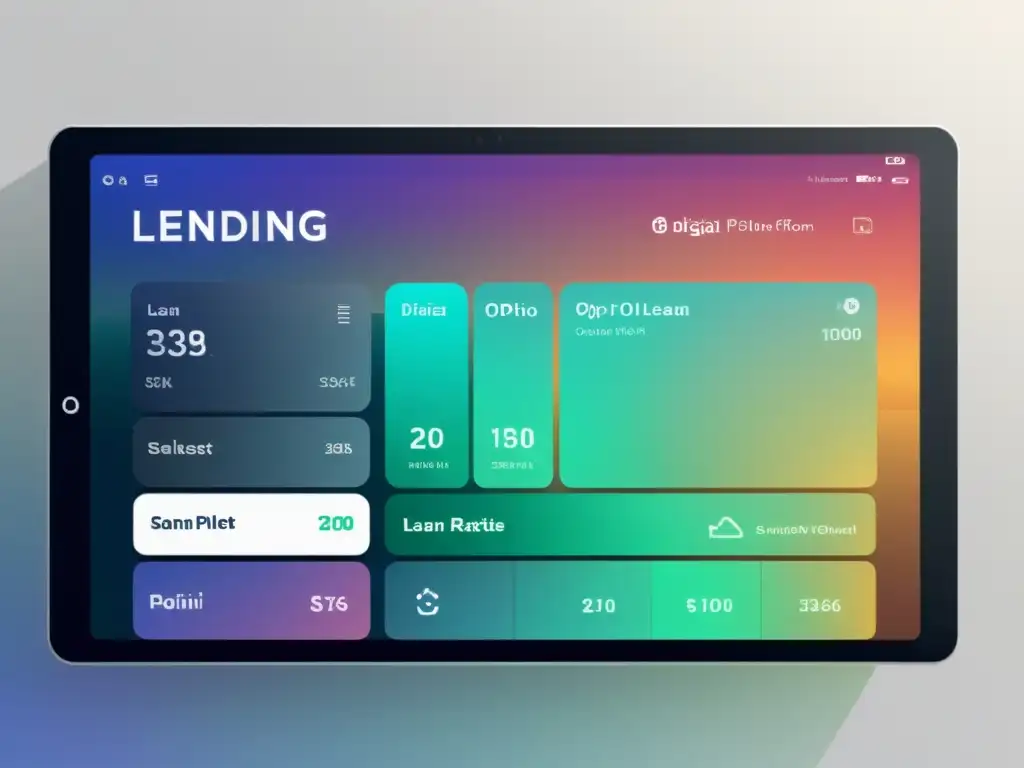 Interfaz digital de plataforma de préstamos, diseño moderno en 8k