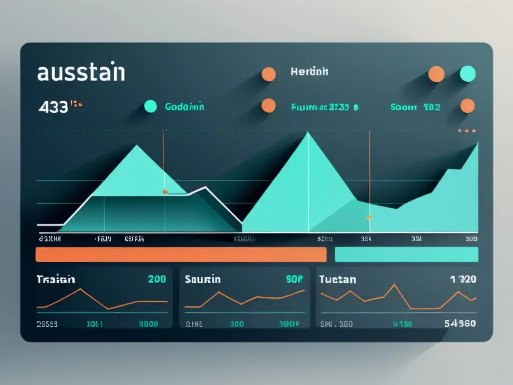 Interfaz futurista de plataforma de trading, con líneas geométricas, paleta de colores suaves y experiencia de usuario intuitiva