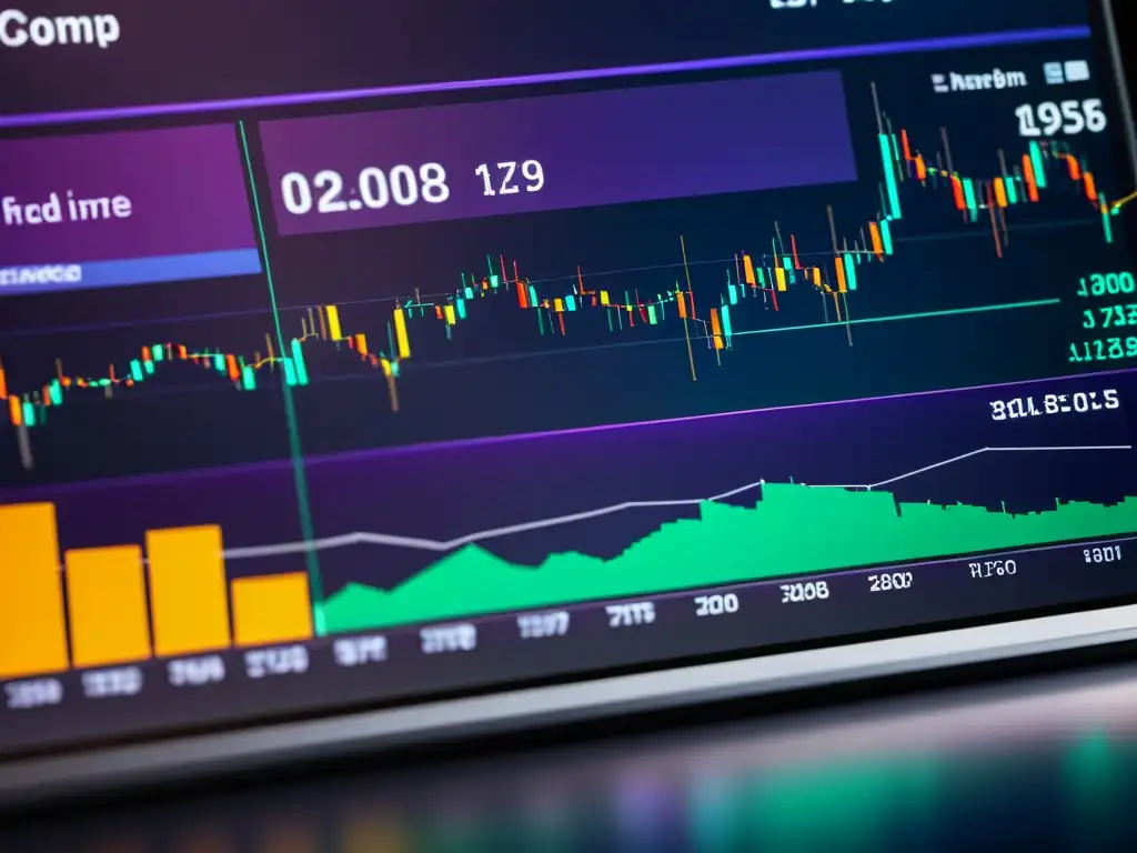 Interfaz de intercambio de criptomonedas moderna y sofisticada, con datos de trading en tiempo real y gráficos de análisis austriaco criptomonedas