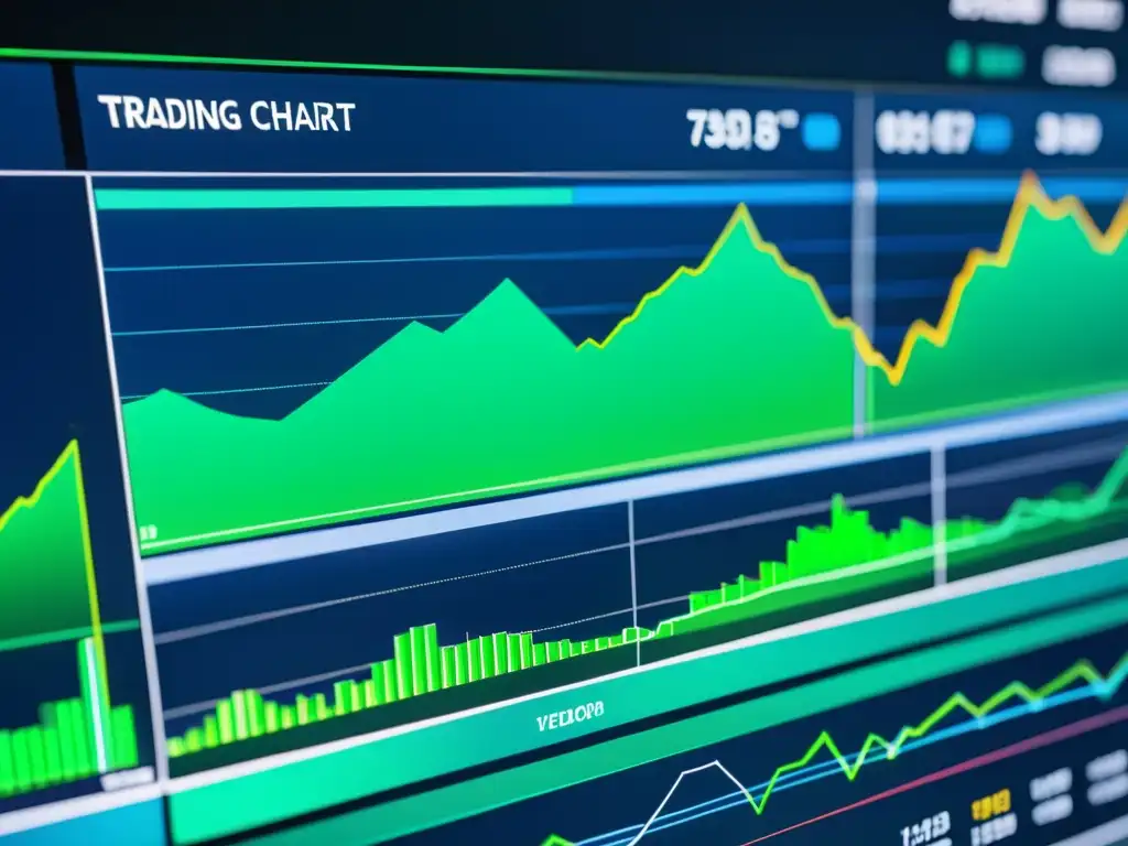 Interfaz moderna de plataforma de trading, con gráficos de precios y datos en tiempo real