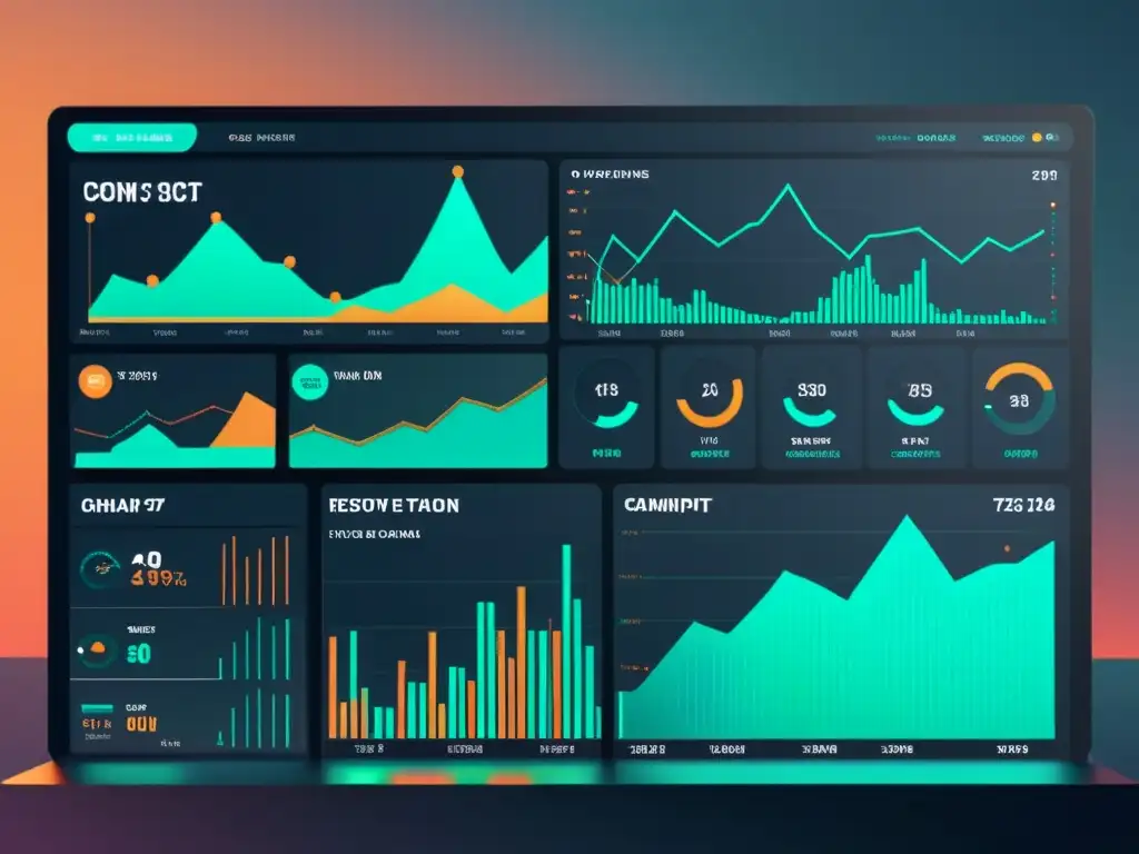 Interfaz de plataforma de trading adaptada a la acción humana con gráficos dinámicos y siluetas humanas en un ambiente futurista y profesional