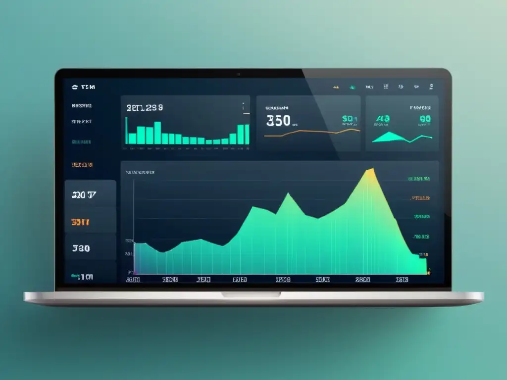 Interfaz de plataforma de trading descentralizada, minimalista y sofisticada, con datos en tiempo real y navegación intuitiva