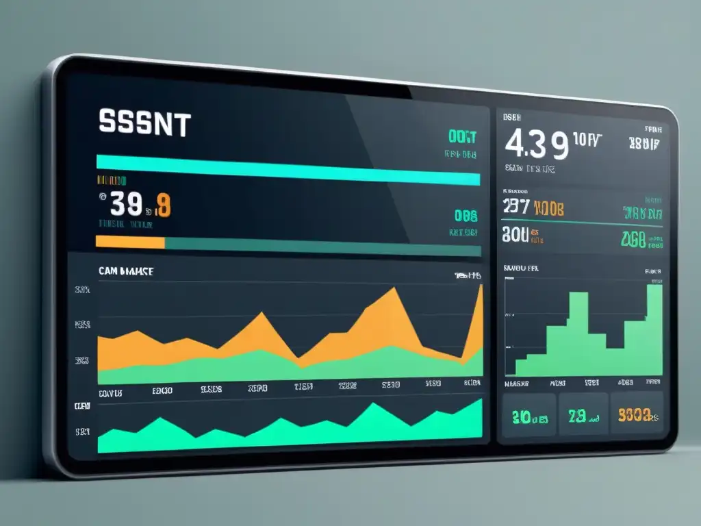 Interfaz de plataforma de trading digital con diseño minimalista y sofisticado, ideal para análisis técnico y fundamental