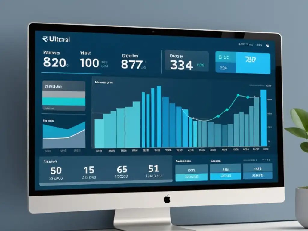 Interfaz de software de gestión financiera austriaco, moderna y elegante en 8k, con líneas limpias, tipografía nítida y paleta de colores sofisticada en azules y grises