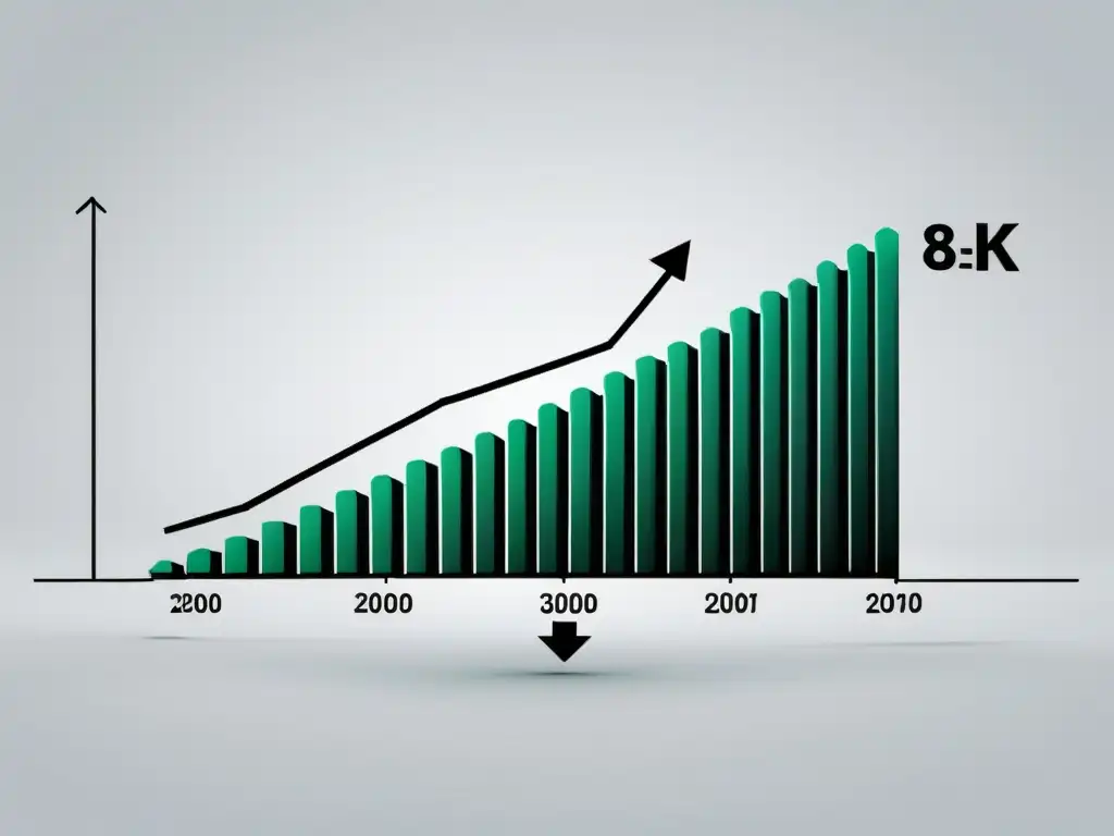 Gráfica de líneas detallada en 8k con tendencia alcista, representando el éxito de las plataformas de trading contra la inflación