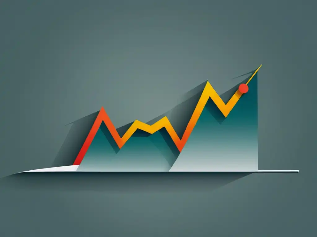 Gráfica de líneas con tendencia al alza, evoca integración de conceptos austriacos y análisis técnico en herramientas de trading