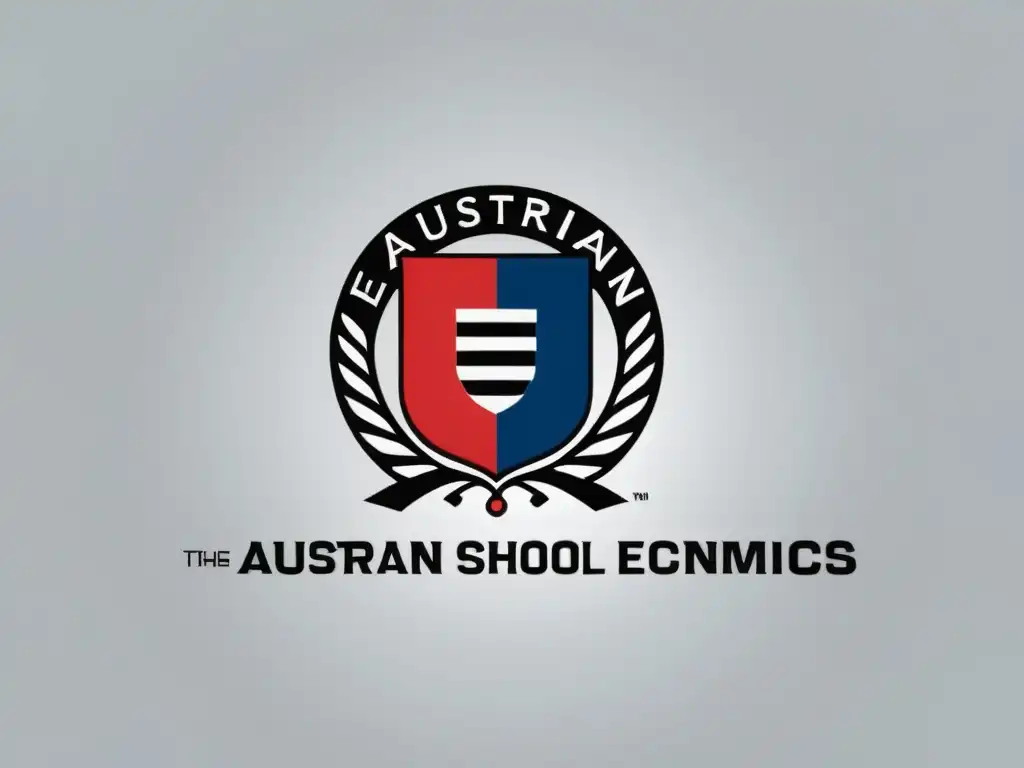 Logo de la Escuela Austriaca de Economía en alta resolución, con diseño moderno y detallado, en fondo blanco