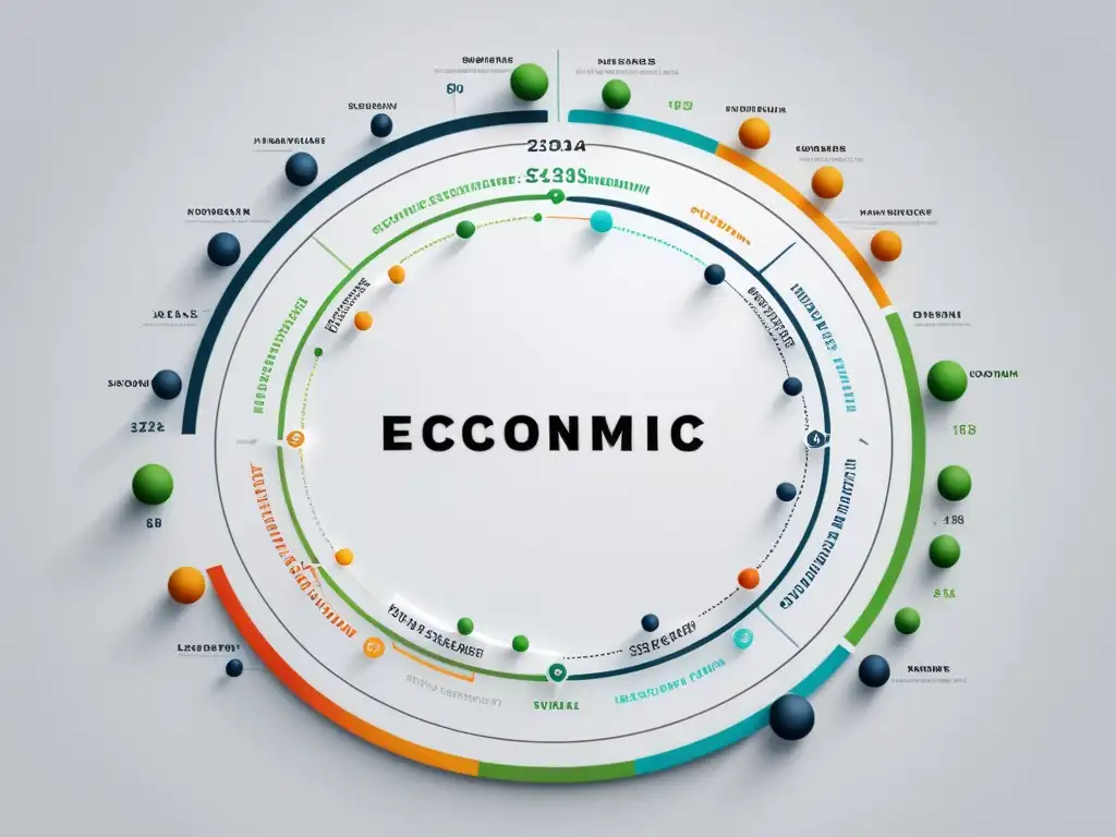 Interpretando el mercado con teoría austriaca: Detallado gráfico económico en fondo blanco, fase del ciclo claramente definida con líneas entrelazadas