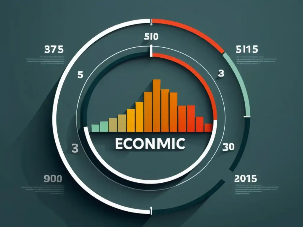 Representación minimalista del ciclo económico con colores sutiles y diseño moderno