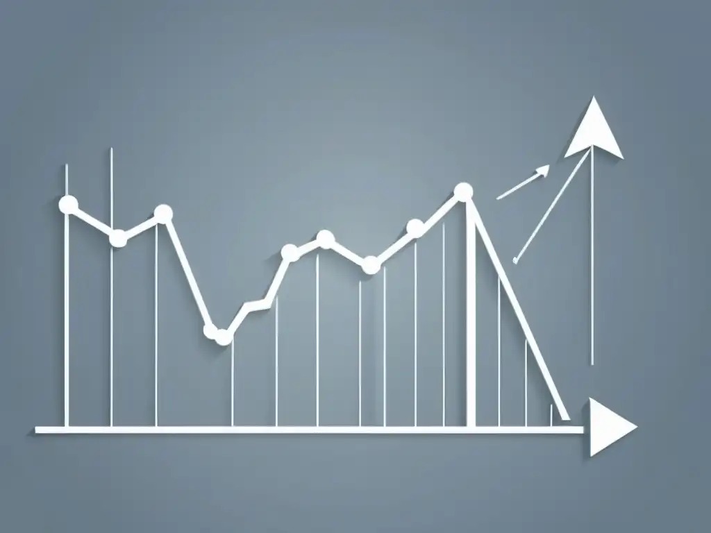 Minimalista gráfico bursátil ilustrado con líneas interconectadas, representando ciclos económicos